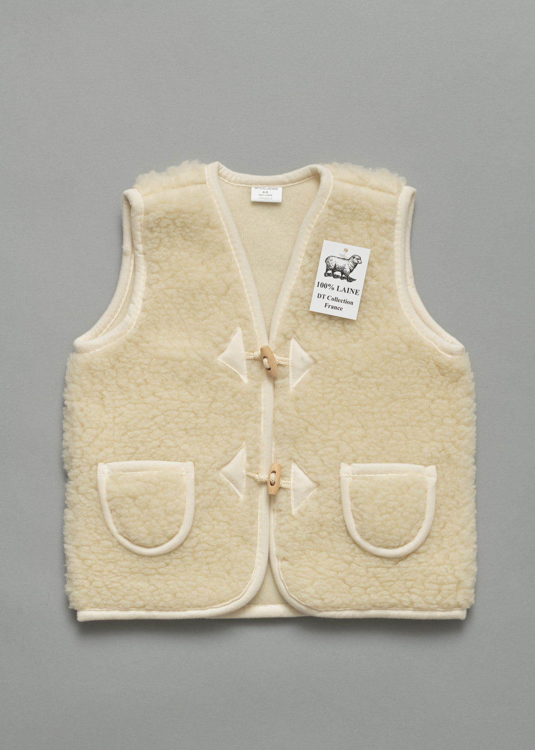 GILET ENFANT EN LAINE NATURELLE - DE 4 À 10 ANS - DIRECT TANNERIE