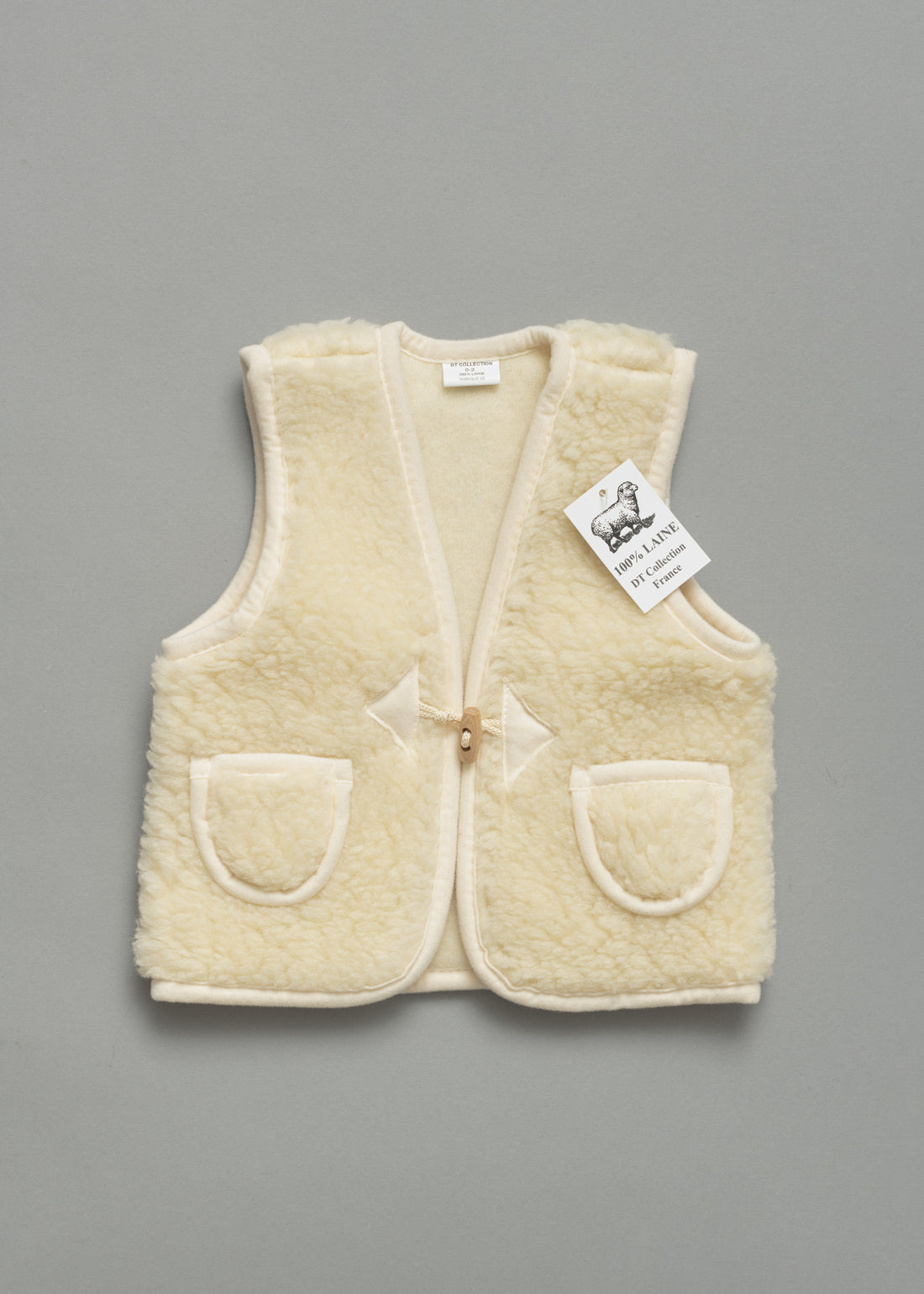 GILET ENFANT EN LAINE NATURELLE - DE 0 À 4 ANS - DIRECT TANNERIE