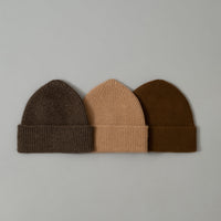 BONNET "BARRA" UNISEXE - LAINE D'AGNEAU / ANGORA - TONS BRUNS - MACKIE