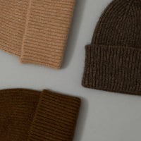 BONNET "BARRA" UNISEXE - LAINE D'AGNEAU / ANGORA - TONS BRUNS - MACKIE