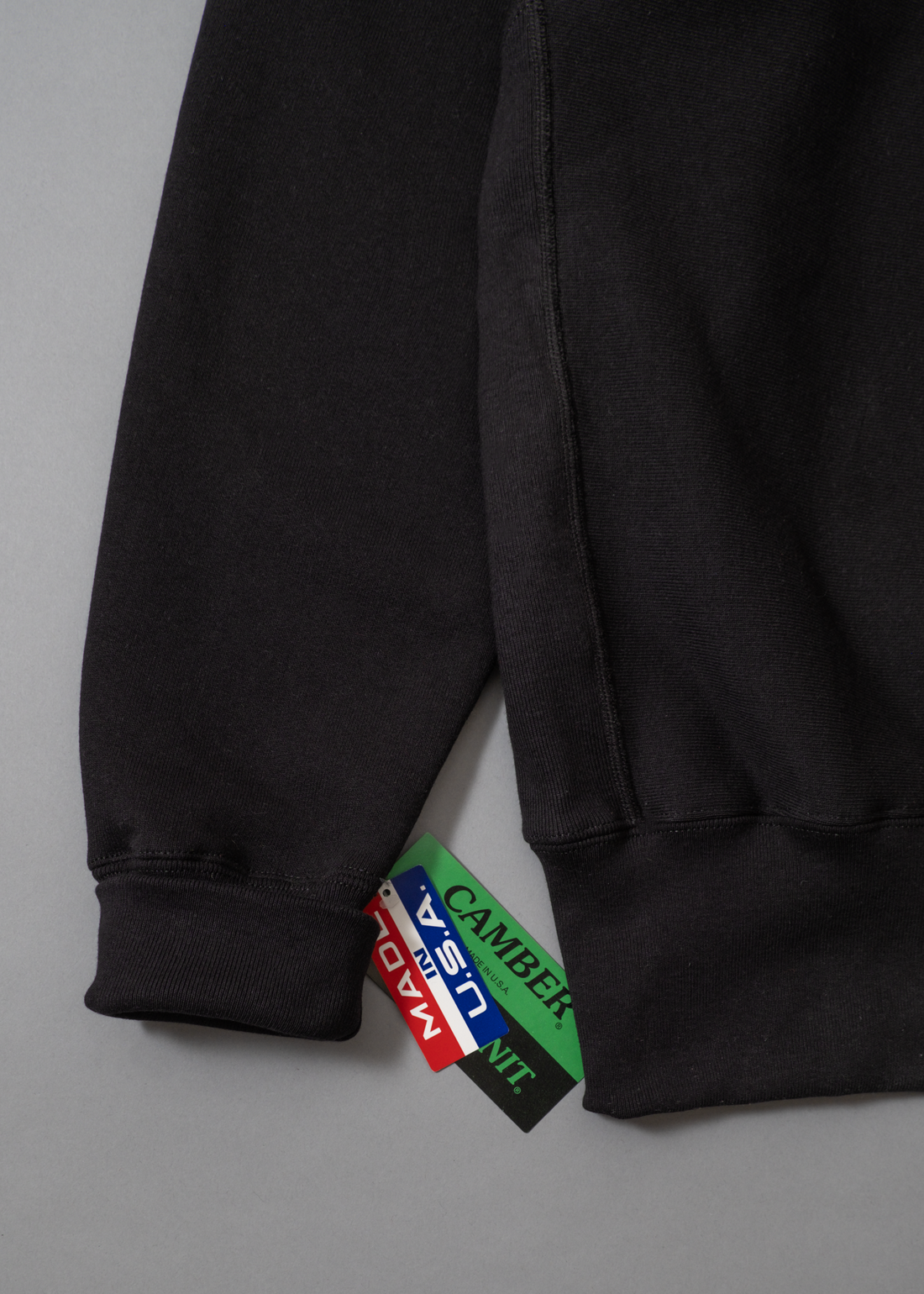 SWEATSHIRT EPAIS COL ROND - NOIR - Cross-Knit® heavyweight 12 OZ  - CAMBER USA
