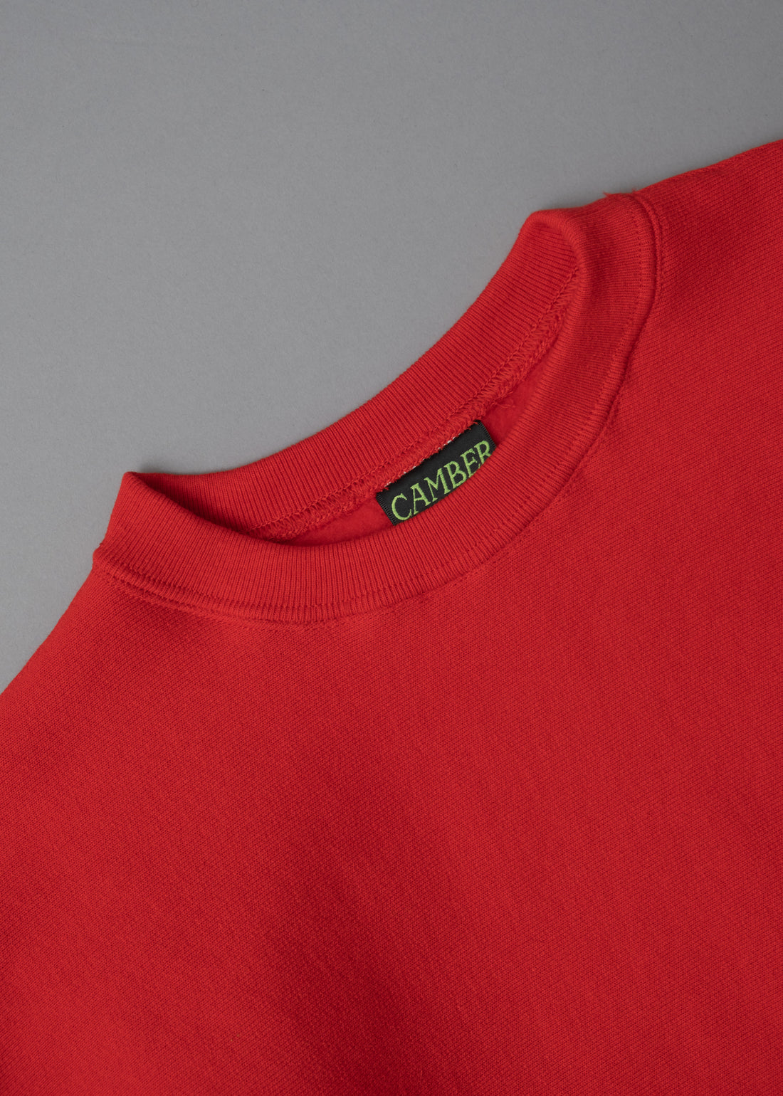 SWEATSHIRT EPAIS COL ROND - ROUGE - Cross-Knit® heavyweight 12 OZ  - CAMBER USA
