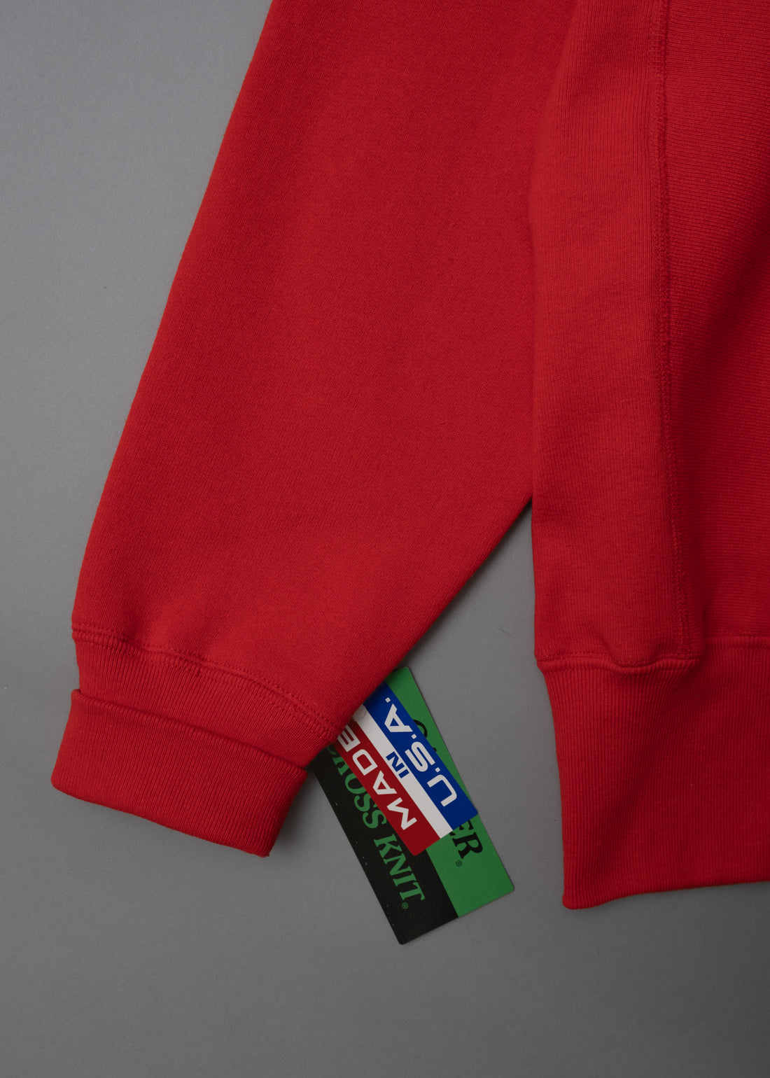 SWEATSHIRT EPAIS COL ROND - ROUGE - Cross-Knit® heavyweight 12 OZ  - CAMBER USA
