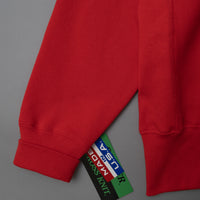 SWEATSHIRT EPAIS COL ROND - ROUGE - Cross-Knit® heavyweight 12 OZ - CAMBER USA