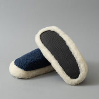 CHAUSSONS MIXTES - DARK BLUE - LAINE NATURELLE - COLDBREAKER