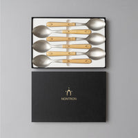 Coffret 6 cuillères à soupe - Buis pyrogravé - NONTRON