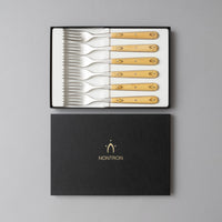 Coffret 6 fourchettes - Buis pyrogravé - NONTRON