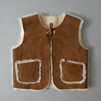GILET ENFANT - PEAU D'AGNEAU DOUBLE FACE - DE 1 À 4 ANS - DIRECT TANNERIE