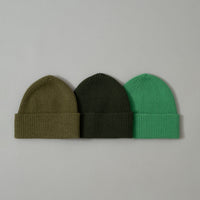 BONNET "BARRA" UNISEXE - LAINE D'AGNEAU / ANGORA - TONS VERTS - MACKIE