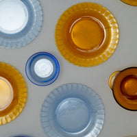 ASSIETTES PLATES X6 - VERRE TREMPÉ - PICARDIE MARINE - 20,5 CM - DURALEX