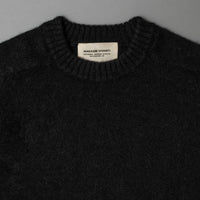 PULL EN LAINE SHETLAND - "SHAGGY" - NOIR - MAGASIN VIVANT!