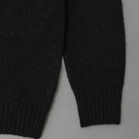 PULL EN LAINE SHETLAND - "SHAGGY" - NOIR - MAGASIN VIVANT!