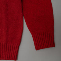 PULL EN LAINE SHETLAND - "SHAGGY" - ROUGE - MAGASIN VIVANT!