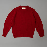 PULL EN LAINE SHETLAND - "SHAGGY" - ROUGE - MAGASIN VIVANT!