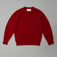 PULL EN LAINE SHETLAND - "SHAGGY" - ROUGE - MAGASIN VIVANT!