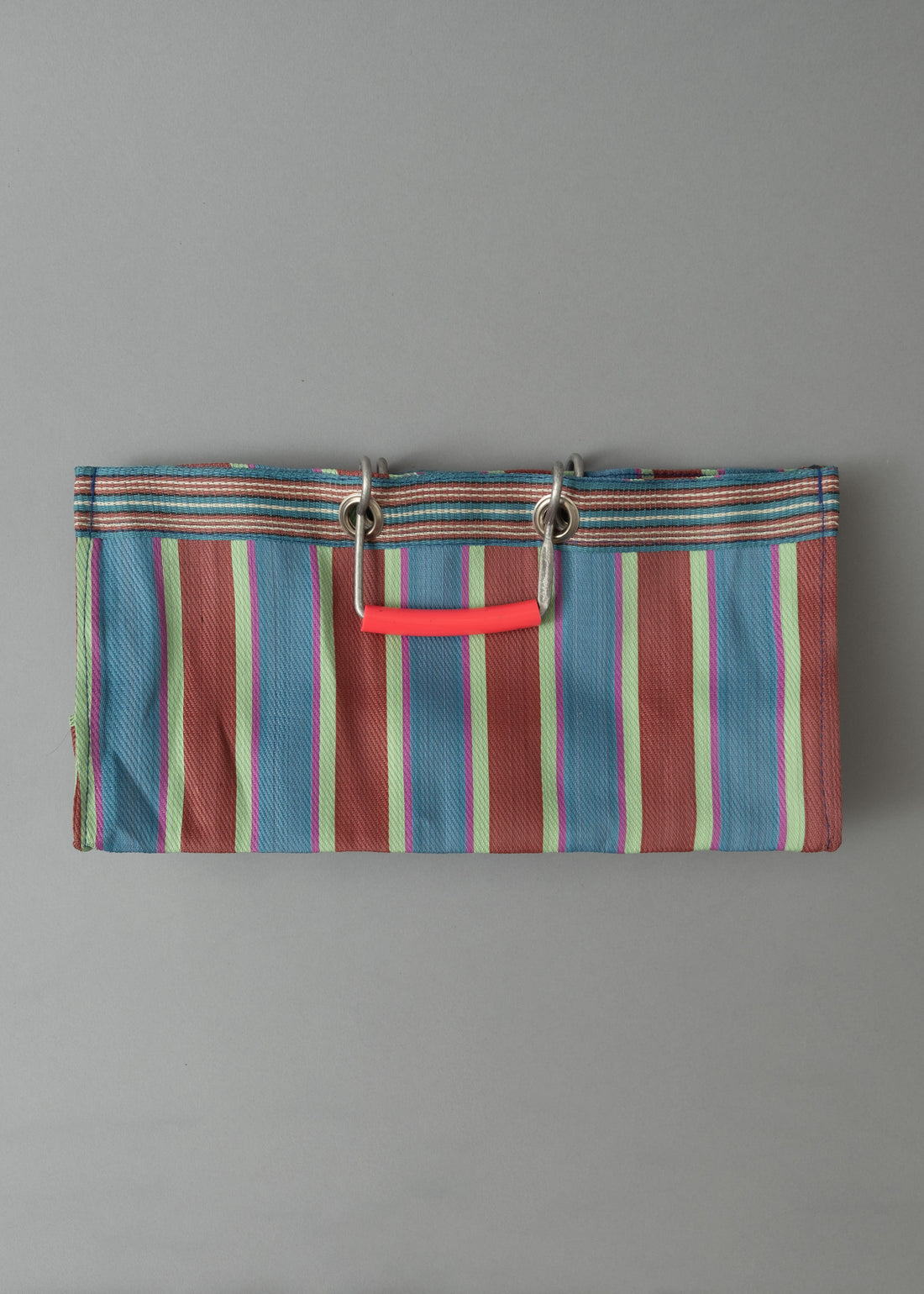 SAC TOTE RAYÉ - WIDE - ROUGE & BLEU - PLASTIQUE RECYCLÉ - PUEBCO