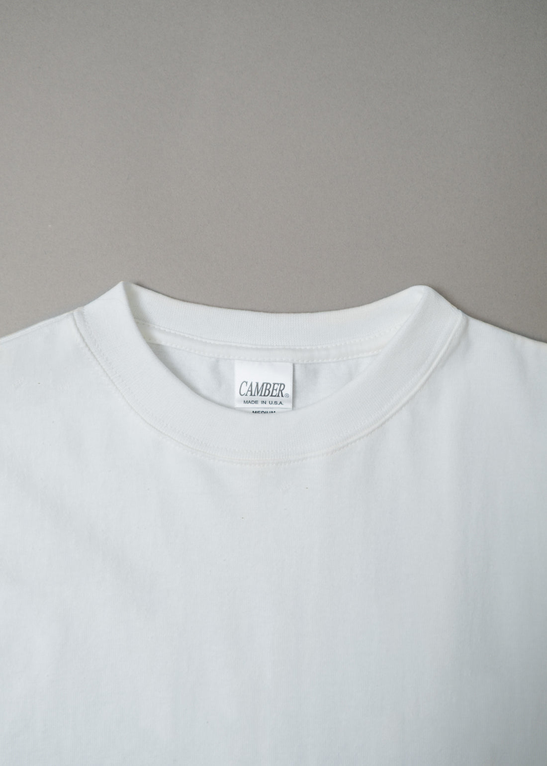 T-SHIRT EPAIS - BLANC - MANCHES LONGUES - MAX WEIGHT 8 OZ - CAMBER USA