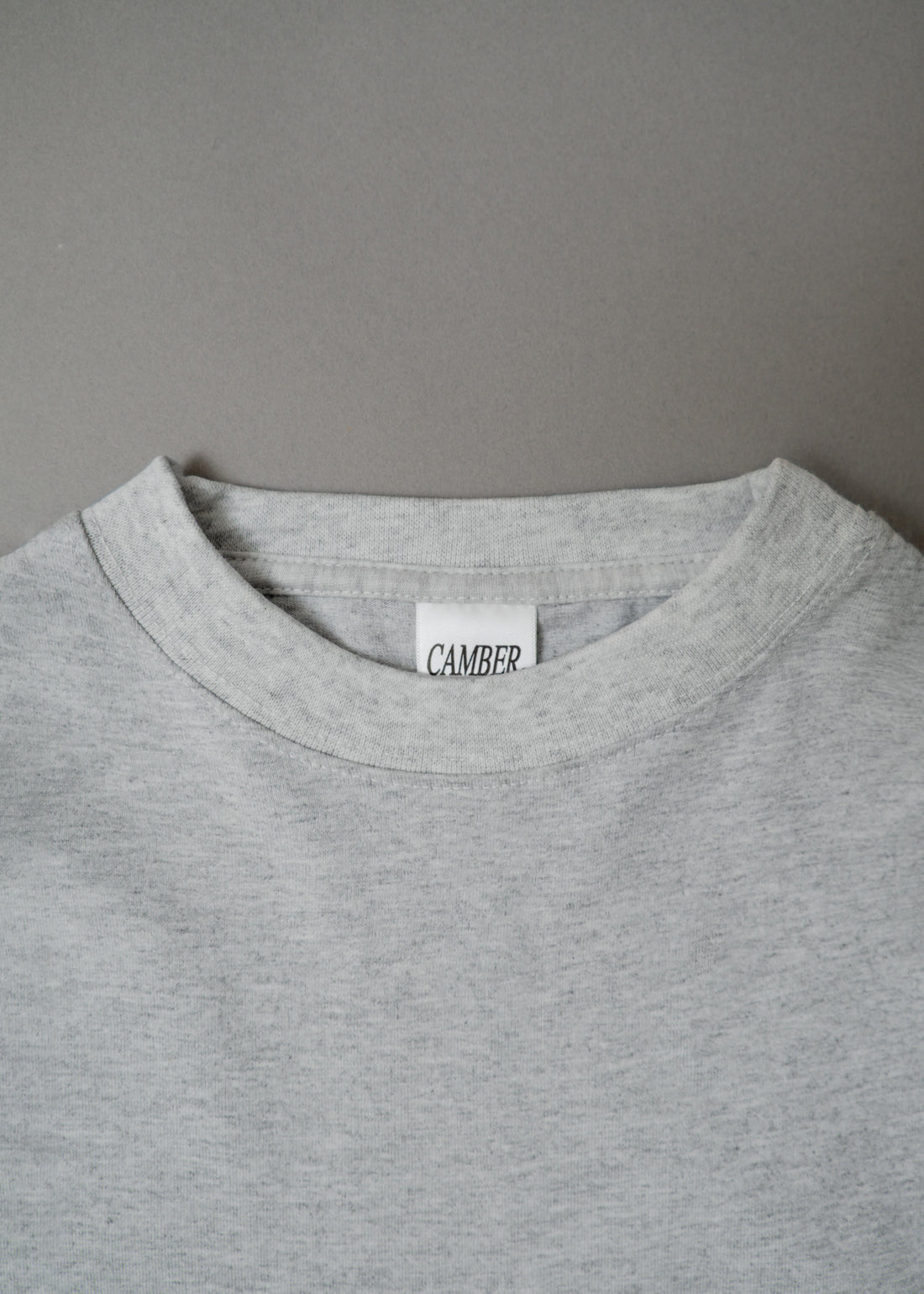 T-SHIRT EPAIS - GRIS CHINE - MANCHES LONGUES - MAX WEIGHT 8 OZ - CAMBER USA