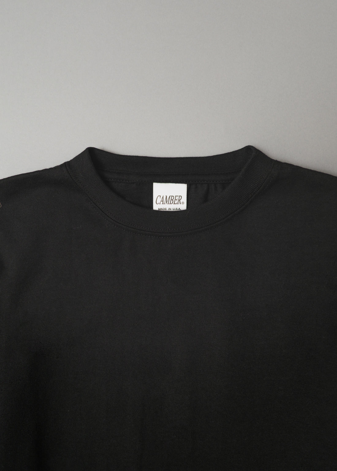 T-SHIRT EPAIS - NOIR - MANCHES LONGUES - MAX WEIGHT 8 OZ - CAMBER USA