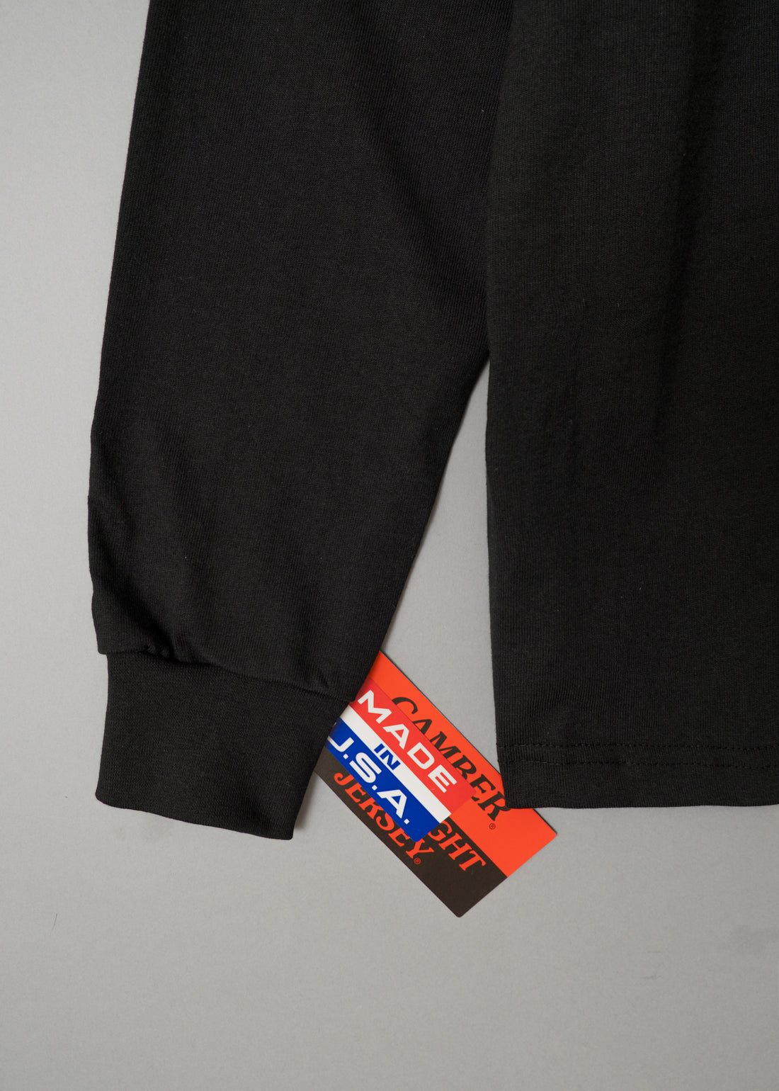 T-SHIRT EPAIS - NOIR - MANCHES LONGUES - MAX WEIGHT 8 OZ - CAMBER USA