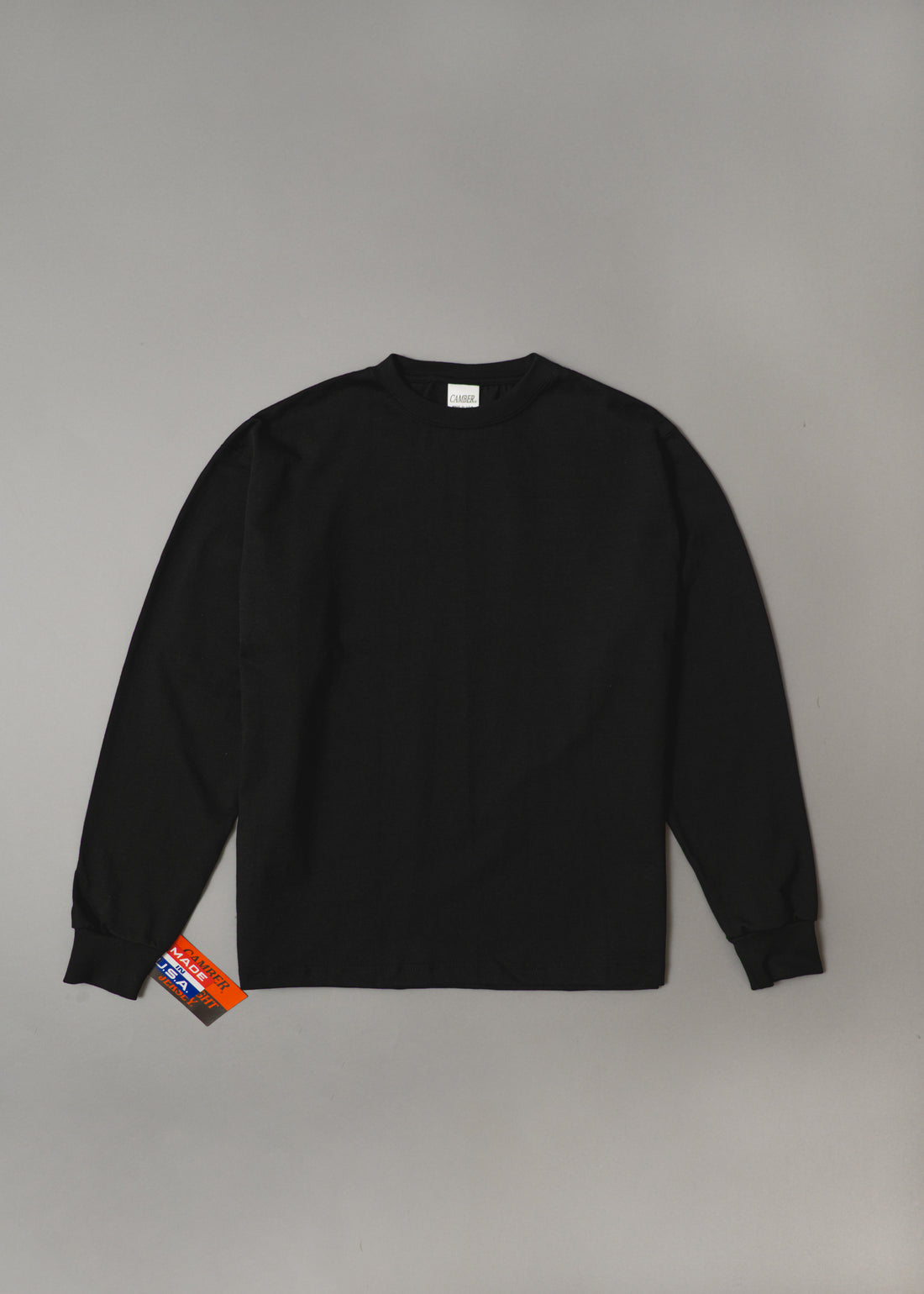 T-SHIRT EPAIS - NOIR - MANCHES LONGUES - MAX WEIGHT 8 OZ - CAMBER USA