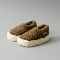 CHAUSSONS MIXTES - BRUN / ECRU - LAINE NATURELLE - COLDBREAKER