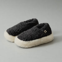 CHAUSSONS MIXTES - NOIR / ECRU - LAINE NATURELLE - COLDBREAKER