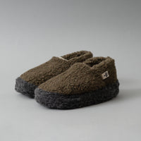 CHAUSSONS MIXTES - KAKI / NOIR - LAINE NATURELLE - COLDBREAKER