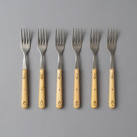 Coffret 6 fourchettes - Buis pyrogravé - NONTRON