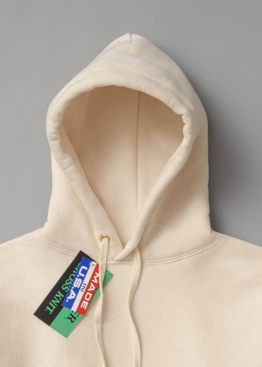 SWEATSHIRT EPAIS - ECRU - Cross-Knit® heavyweight 12 OZ  - CAMBER USA