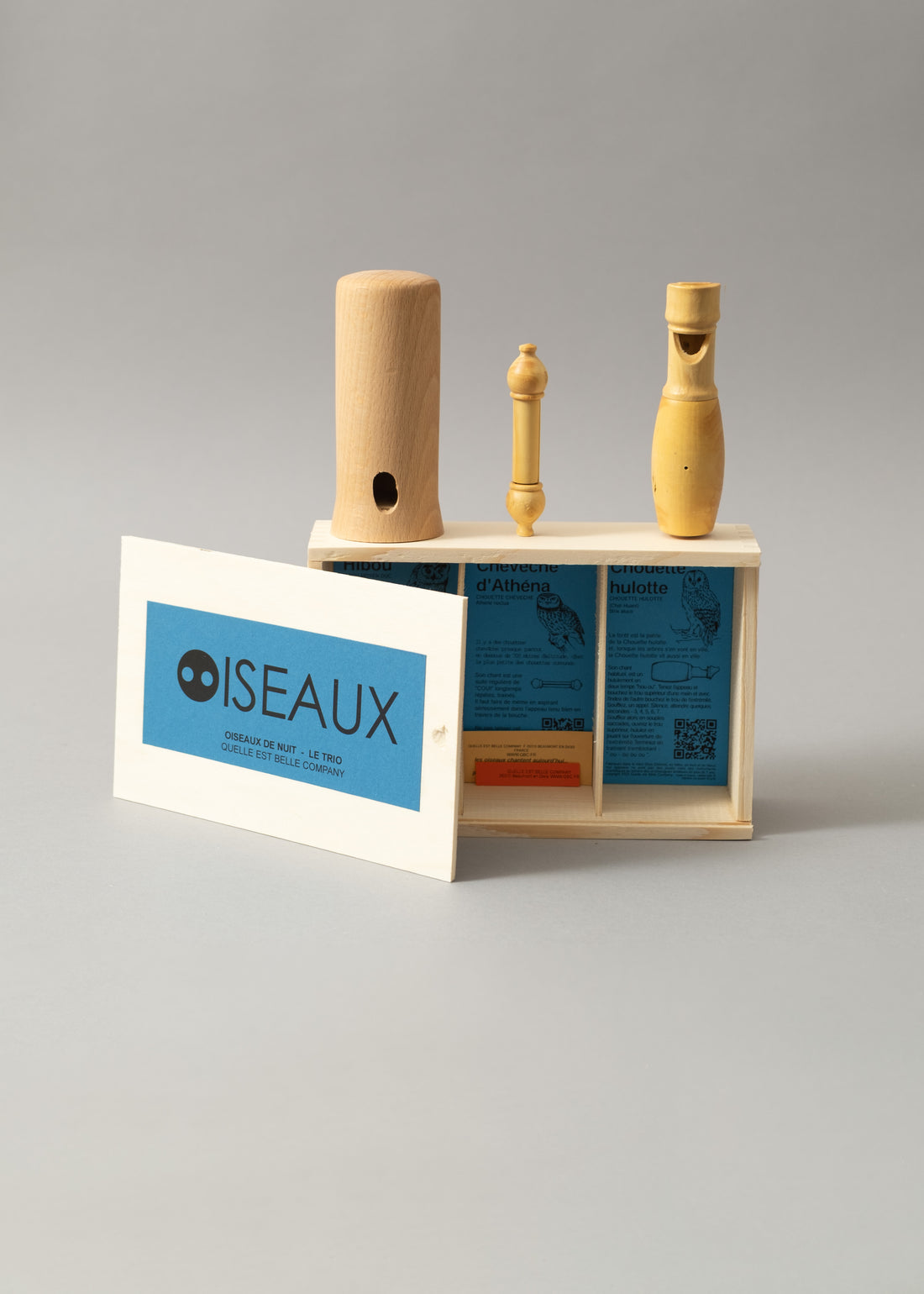 COFFRET TRIO - OISEAUX DE NUIT - HIBOUX MOYEN DUC, CHOUETTE HULOTTE & ATHENA - QUELLE EST BELLE COMPANY