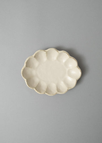 PLAT OVALE EN PORCELAINE - "RINKA" - 18 CM - KANEKO KOHYO POTTERY