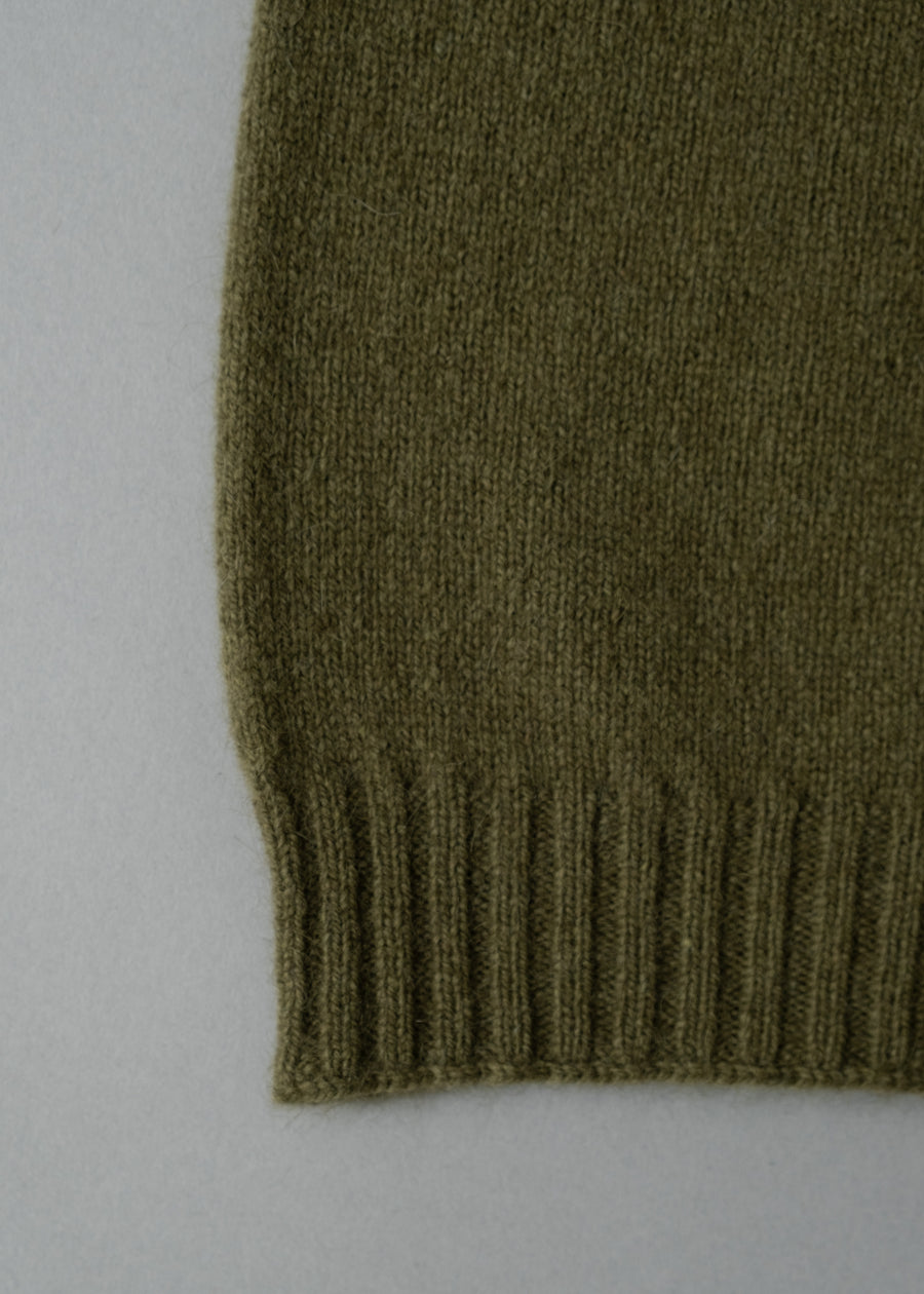 CACHE COL "STEWARTON" UNISEXE - LAINE D'AGNEAU / ANGORA - ARMY - MACKIE