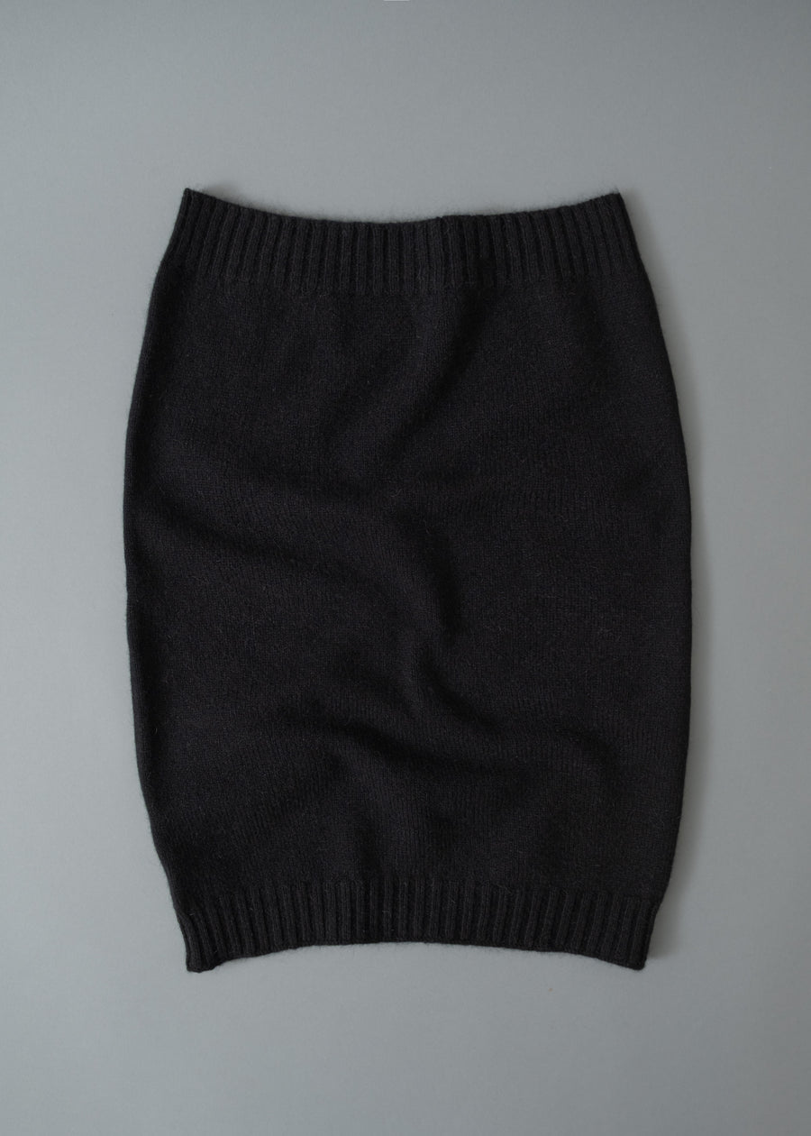 CACHE COL "STEWARTON" UNISEXE - LAINE D'AGNEAU / ANGORA - BLACK - MACKIE