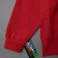SWEATSHIRT EPAIS COL ROND - ROUGE - Cross-Knit® heavyweight 12 OZ  - CAMBER USA