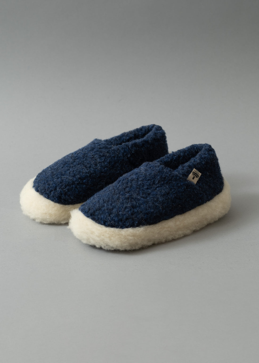 CHAUSSONS MIXTES - DARK BLUE - LAINE NATURELLE - COLDBREAKER
