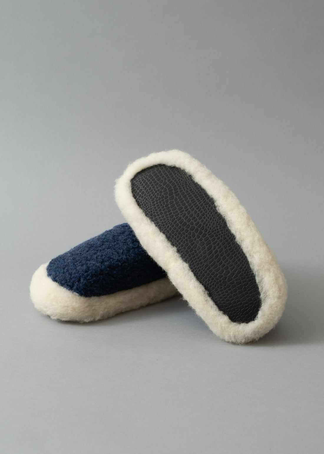 CHAUSSONS MIXTES - DARK BLUE - LAINE NATURELLE - COLDBREAKER