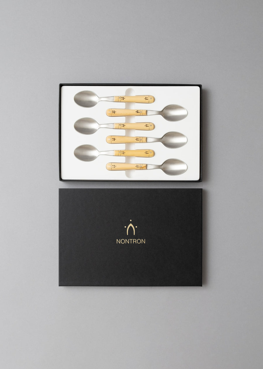 Coffret 6 cuillères à café - Buis pyrogravé - NONTRON