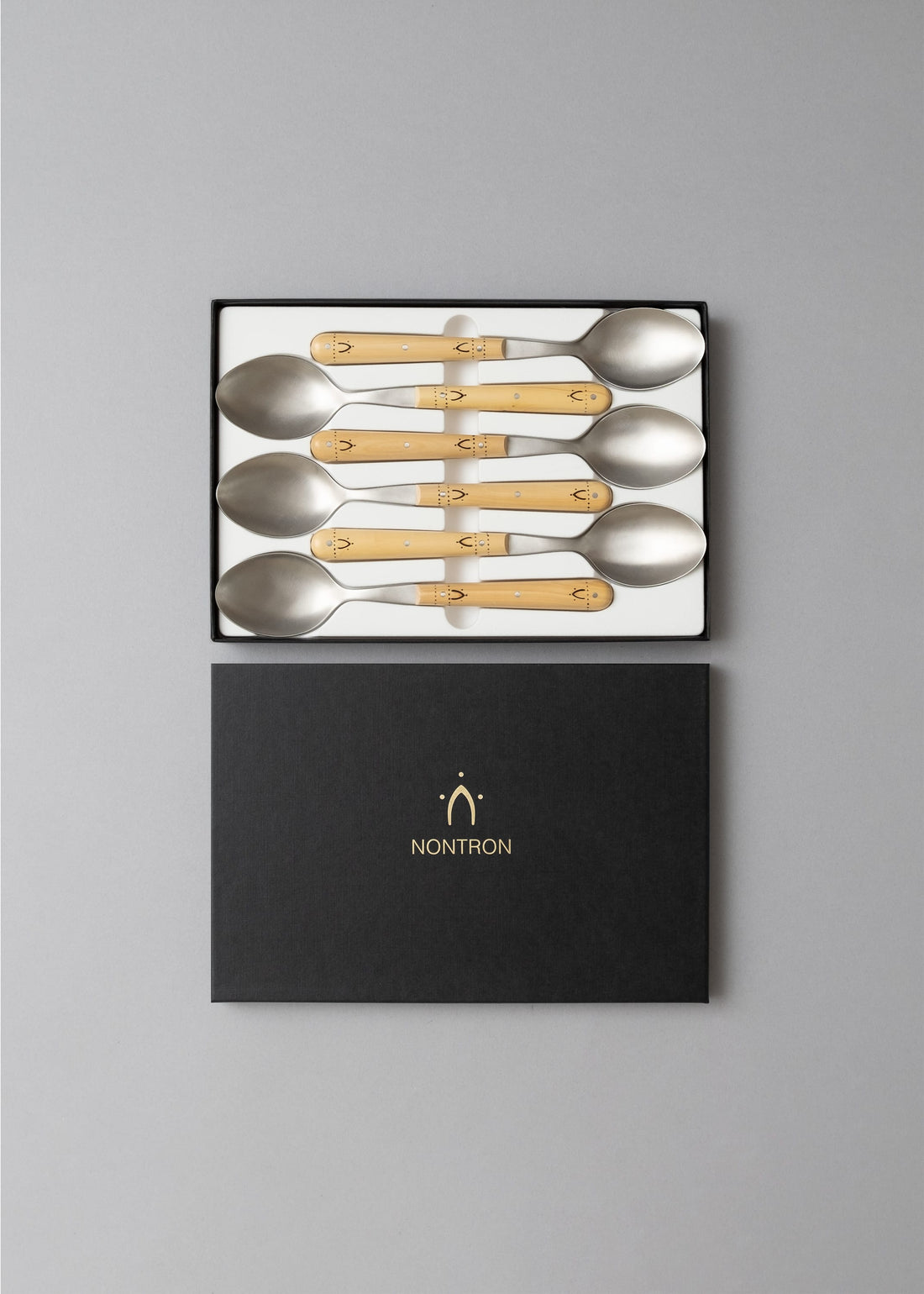 Coffret 6 cuillères à soupe - Buis pyrogravé - NONTRON