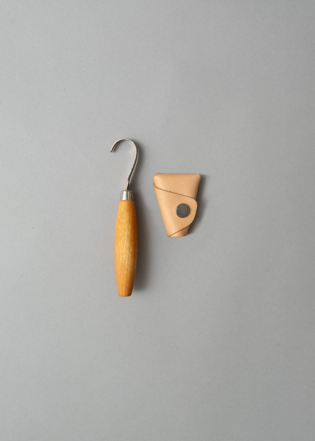 COUTEAU CROCHE DROITIER pour sculpter le bois, avec étui en cuir - carving hook 164 - MORAKNIV
