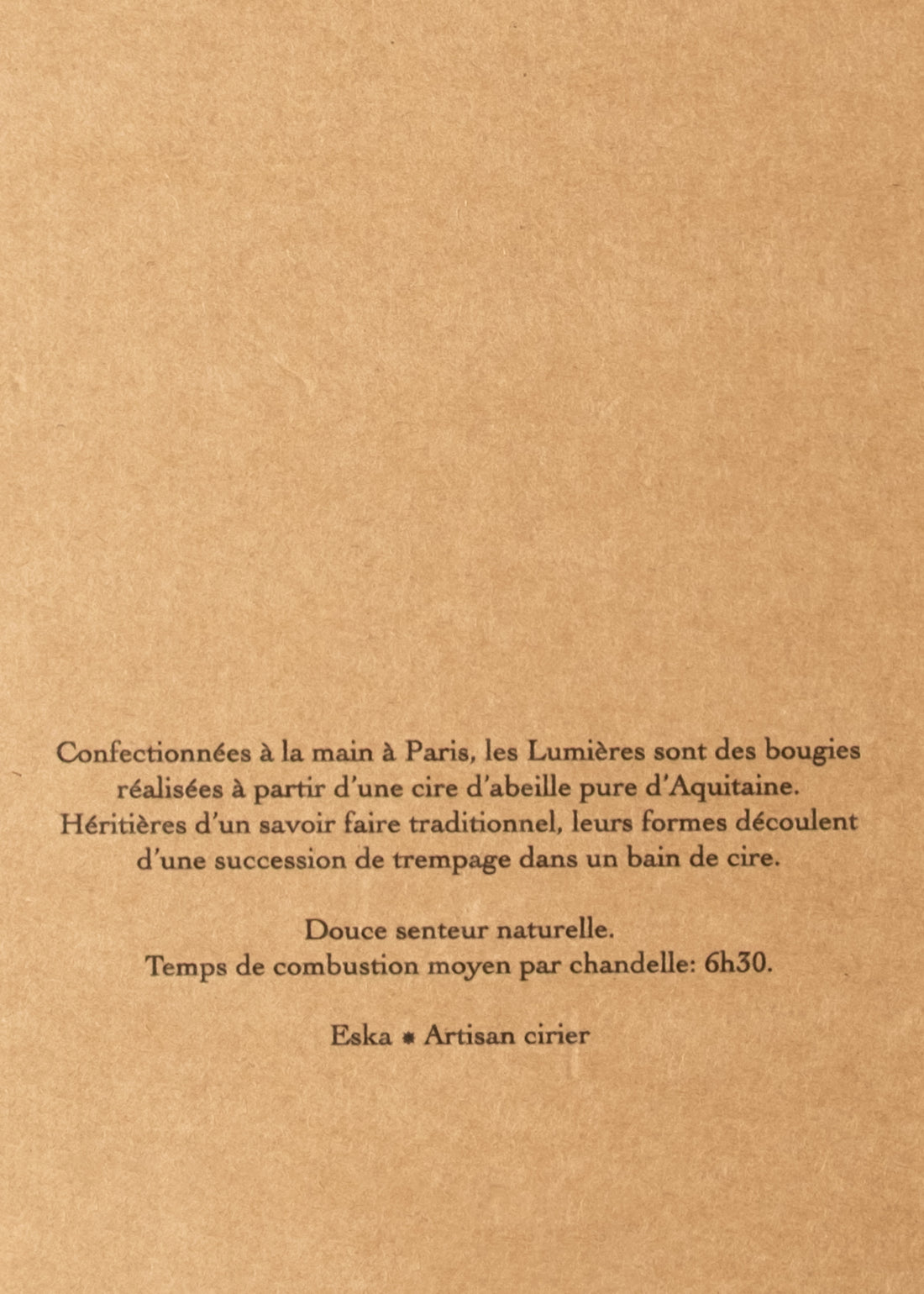 BOITE DE 6 CHANDELLES - CIRE D'ABEILLE NATURELLE - ESKA