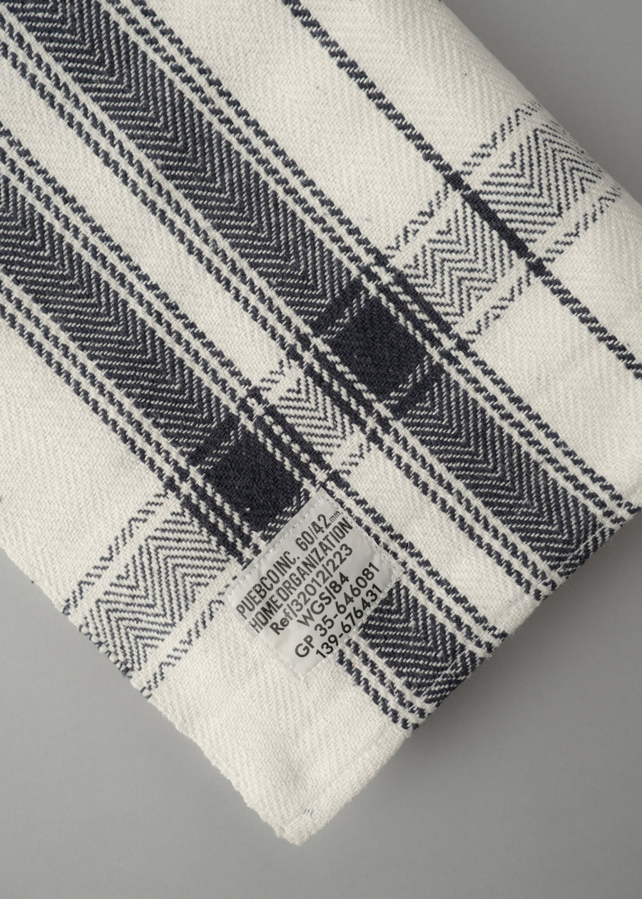 NAPPE RUSTIQUE - CHEVRONS NAVY - 100% COTON RECYCLE- PUEBCO