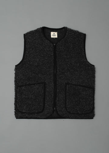 GILET MIXTE - NOIR CHINÉ - LAINE NATURELLE - COLDBREAKER