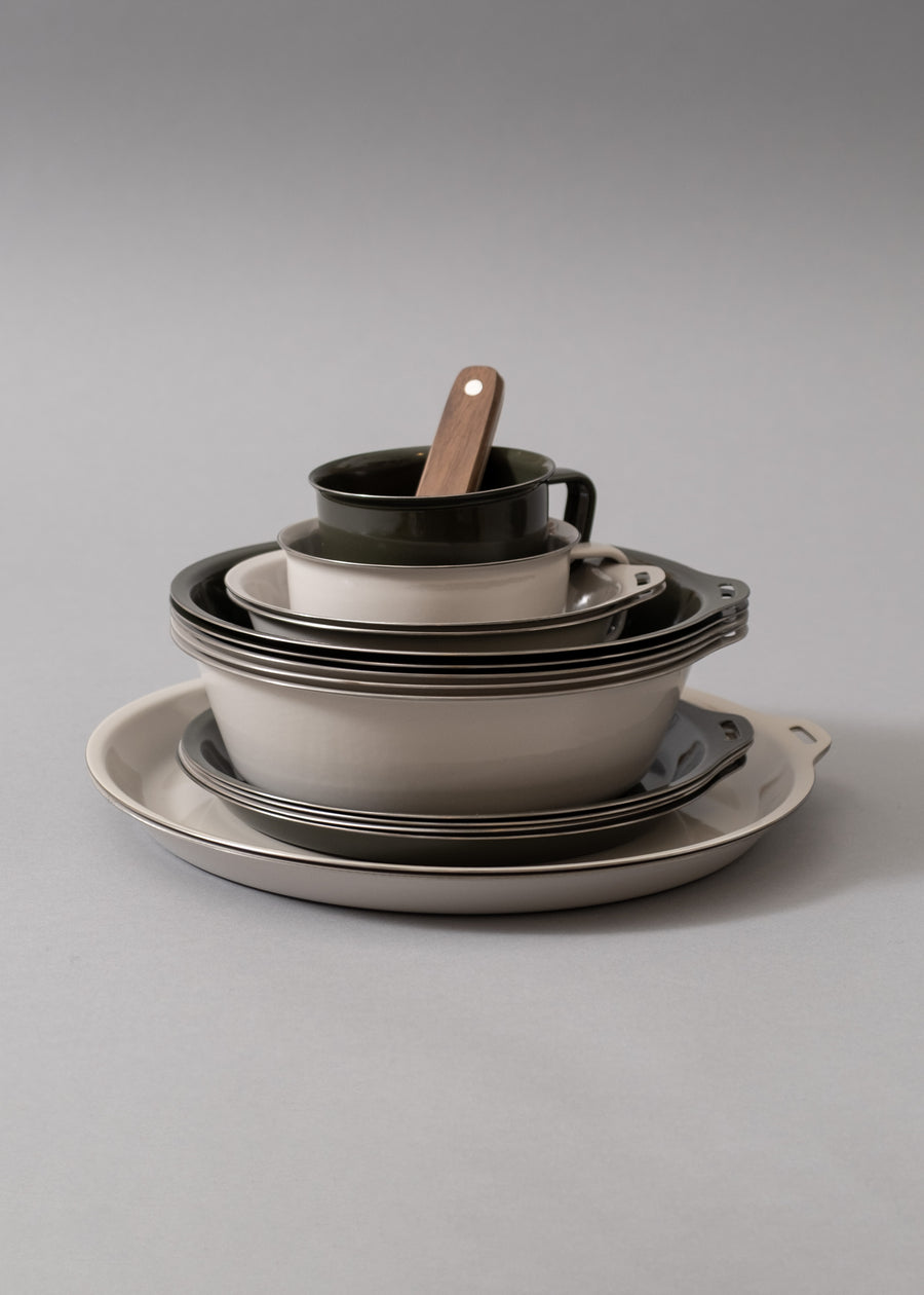 FORIS PLATE - ASSIETTE / POÊLE / COUVERCLE - 19,5 CM - ASH GREEN - KINTO