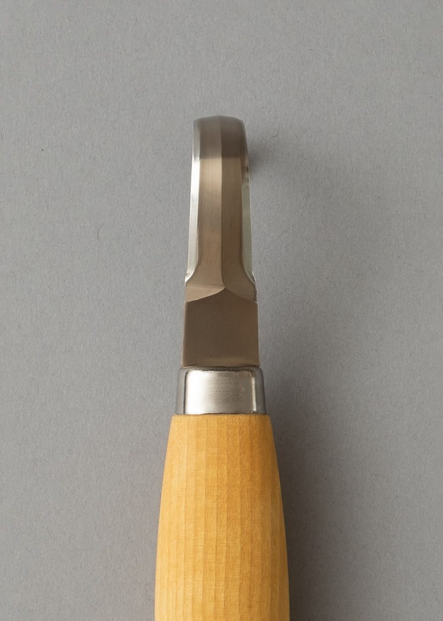 COUTEAU CROCHE DOUBLE TRANCHANT pour sculpter le bois, avec étui en cuir - carving hook 162 - MORAKNIV