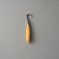 COUTEAU CROCHE DOUBLE TRANCHANT pour sculpter le bois, avec étui en cuir - carving hook 162 - MORAKNIV