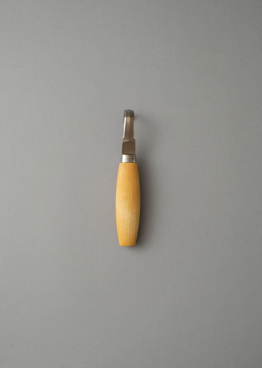 COUTEAU CROCHE DOUBLE TRANCHANT pour sculpter le bois, avec étui en cuir - carving hook 162 - MORAKNIV