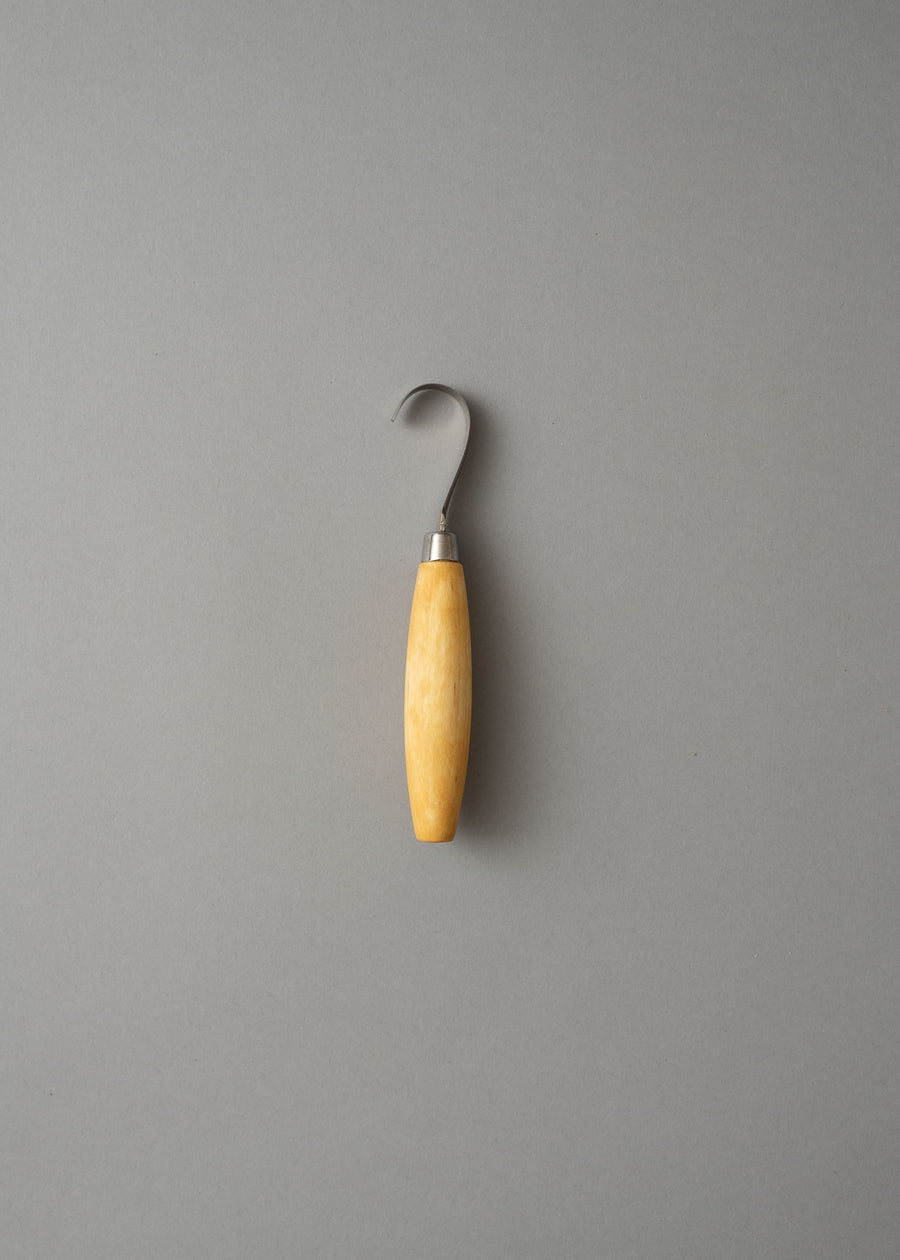 COUTEAU CROCHE GAUCHER pour sculpter le bois, avec étui en cuir - carving hook 164 - MORAKNIV