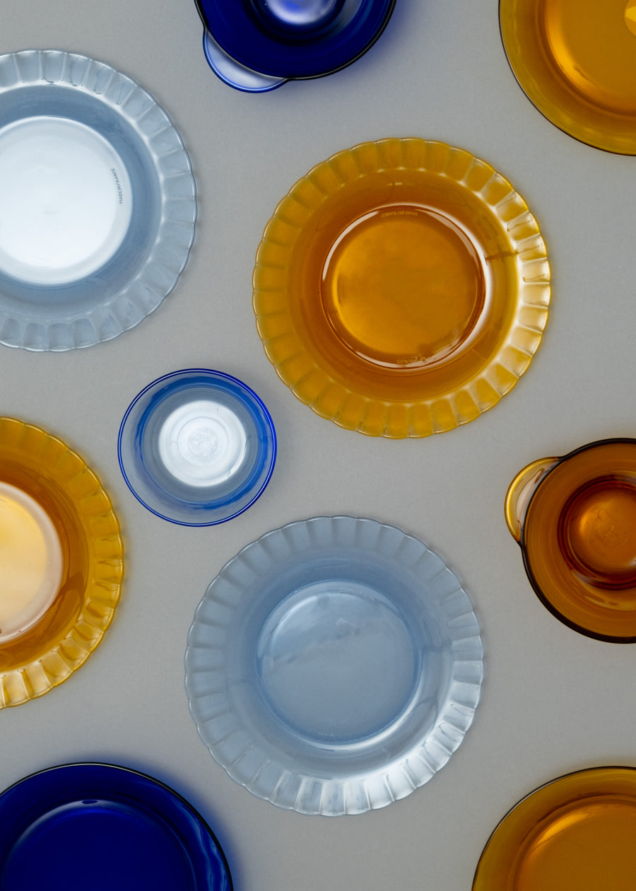 ASSIETTES PLATES X6 - VERRE TREMPÉ - PICARDIE VERMEIL - 20,5 CM - DURALEX