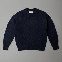 PULL EN LAINE SHETLAND - "SHAGGY" - NAVY - MAGASIN VIVANT!